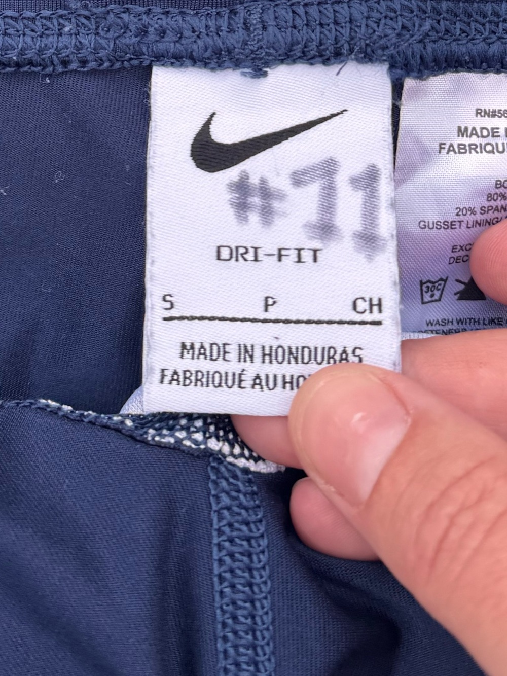 Nike Navy Blue Women's Bike/Compression Shorts with White Swoosh - Picture 2 of 3